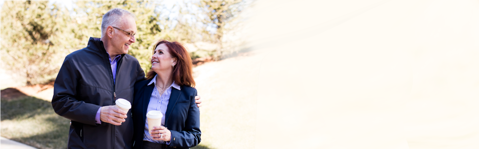 Couple walking in the park