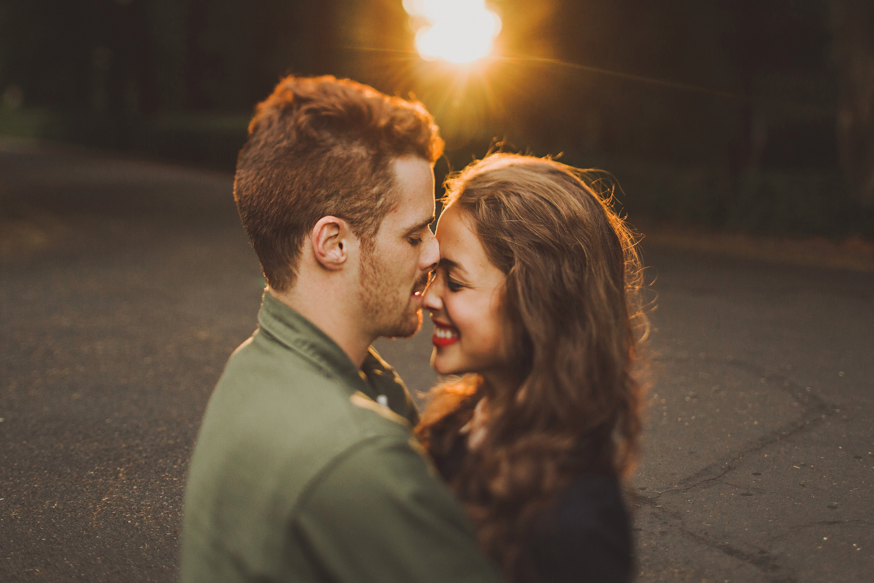  Young people hugging in the park